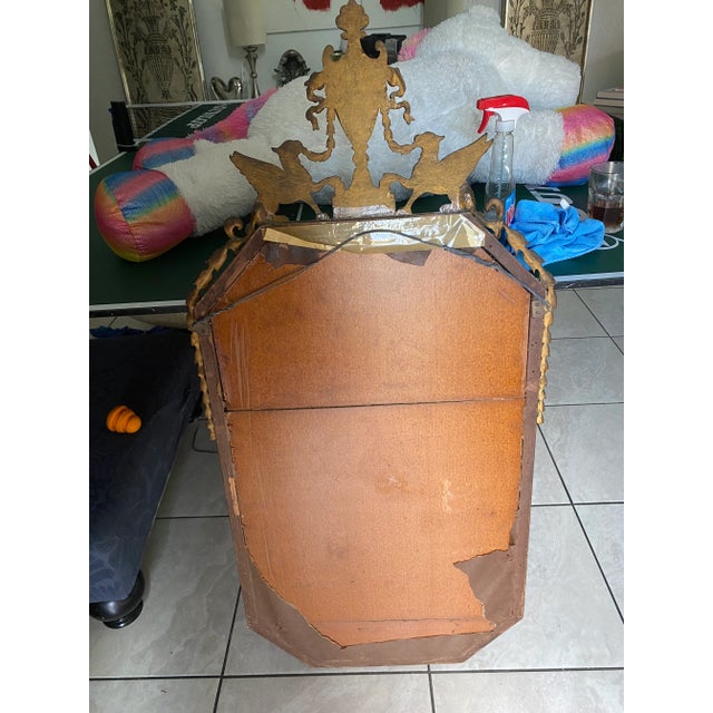 1960s Hollywood Regency Gold Gilt Wood & Geso Mirror For Sale - Image 11 of 11