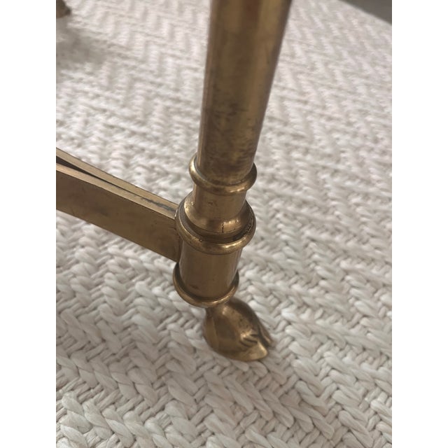 Brass 1960s Italian Brass & Glass Hooved Foot Oval Cocktail Table For Sale - Image 8 of 11