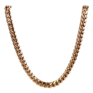 21.5in 14k Rose Gold Link Chain Necklace For Sale