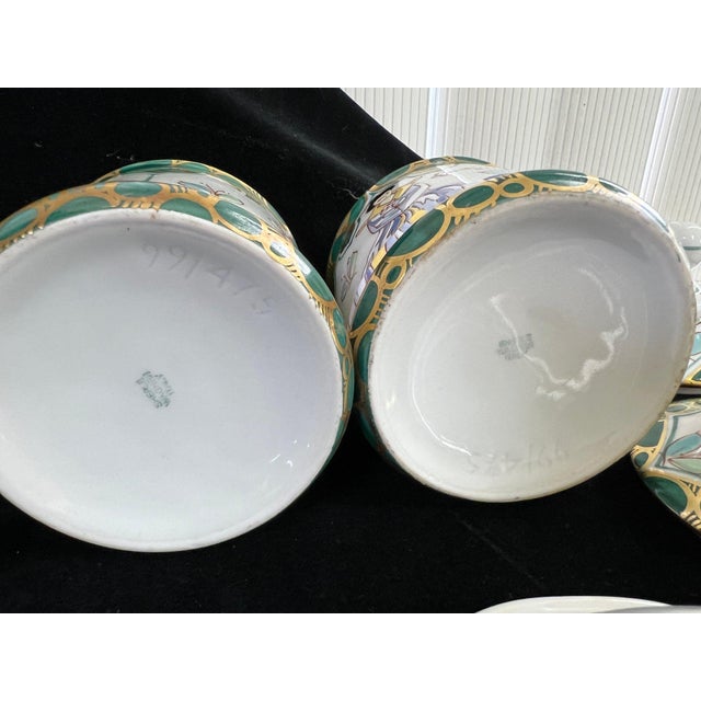Vintage Sherle Wagner Chinoiserie & Gold Plate 4-Piece Bathroom Vanity Set For Sale In Portland, ME - Image 6 of 7