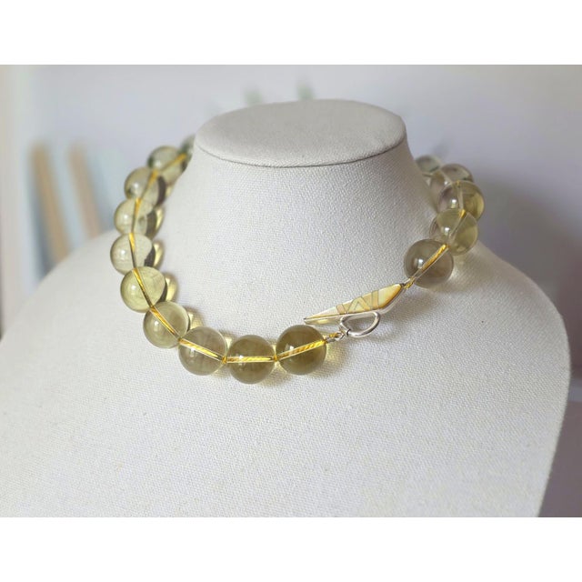 Metal Lemon Quartz Beaded Necklace by Noblesse Oblige Studio, 18in, Usa For Sale - Image 7 of 10