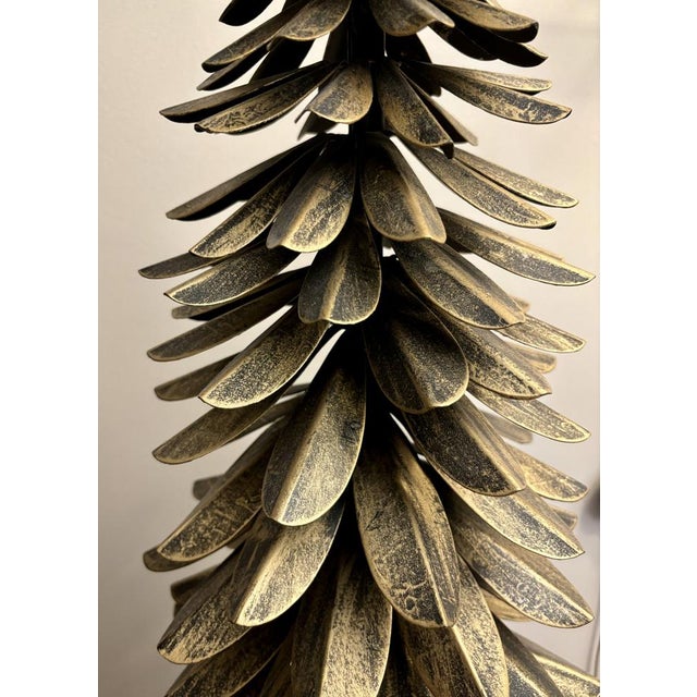 Large Brass Pine Trees, Italy, 1970s, Set of 2 For Sale - Image 3 of 7