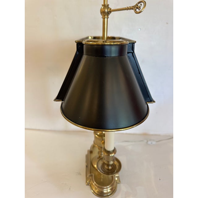 1980s Frederick Cooper Solid Brass and Metal Buillotte Lamp For Sale In Philadelphia - Image 6 of 8