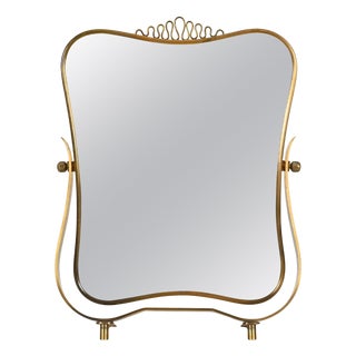 Brass Adjustable Table Mirror attributed to Gio Ponti for Fontana Arte, Italy, 1940s For Sale