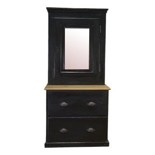 Small Cabinet with 2 Drawers in Fir, 1960s For Sale