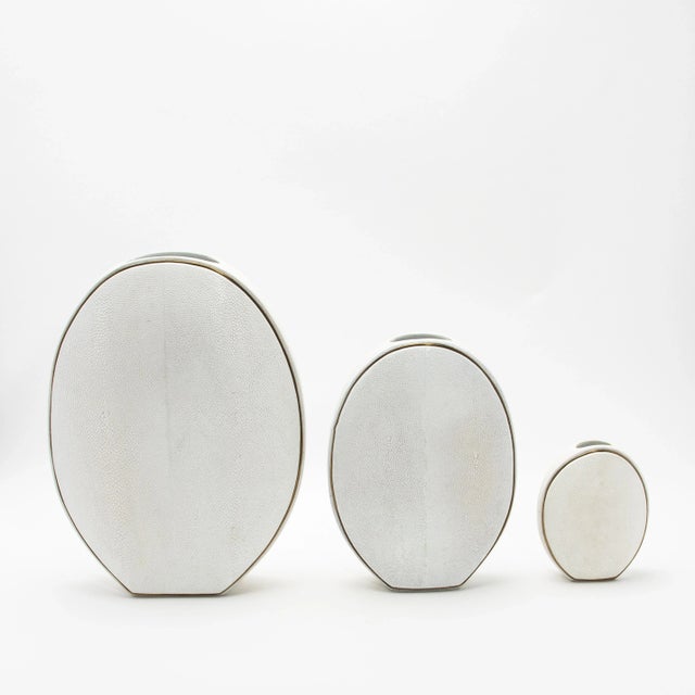 Shagreen Vase With Brass Details by R&y Augousti For Sale - Image 10 of 10