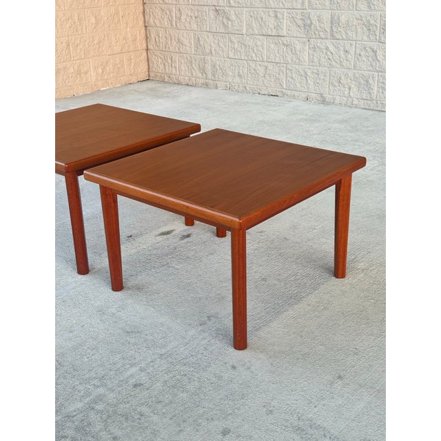 Mid-Century Modern Pair of Mid Century Modern Danish Teak End / Side Tables For Sale - Image 3 of 7