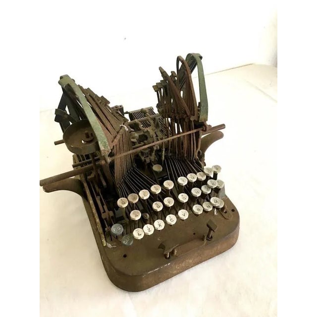 Found Art Scuplture Perfectly Patinated Type Writer For Sale - Image 4 of 5