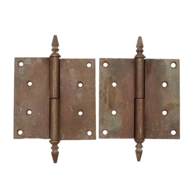 Pair of Mid 20th Century Bronze Lift Off Butt Door Hinges For Sale