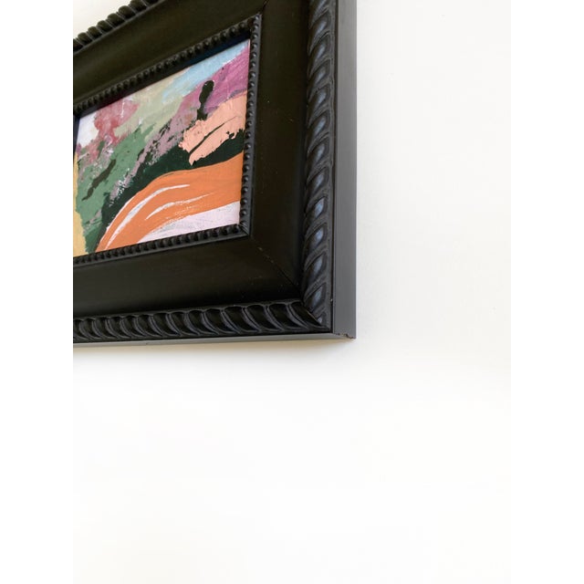 Abstract "Spring Fling" 2026 Mini Painting With Vintage Frame by Jessalin Beutler For Sale - Image 3 of 4