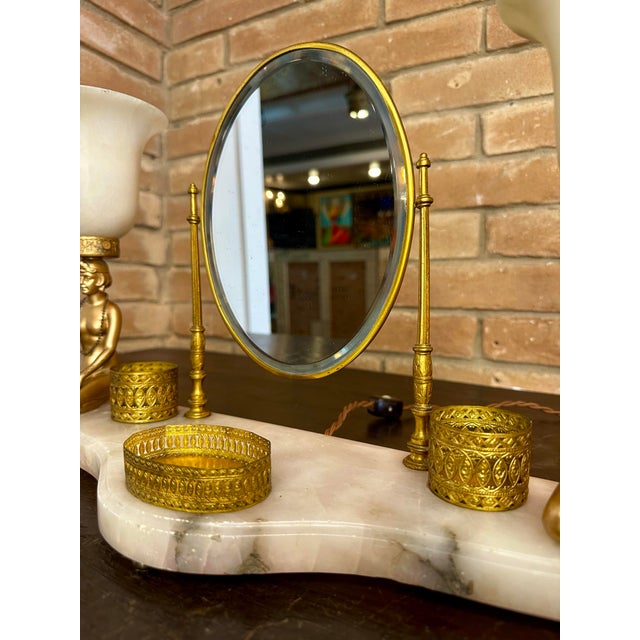 1920s Art Deco Vanity/Dressing Table Lamp and Plateau Set. For Sale - Image 11 of 12