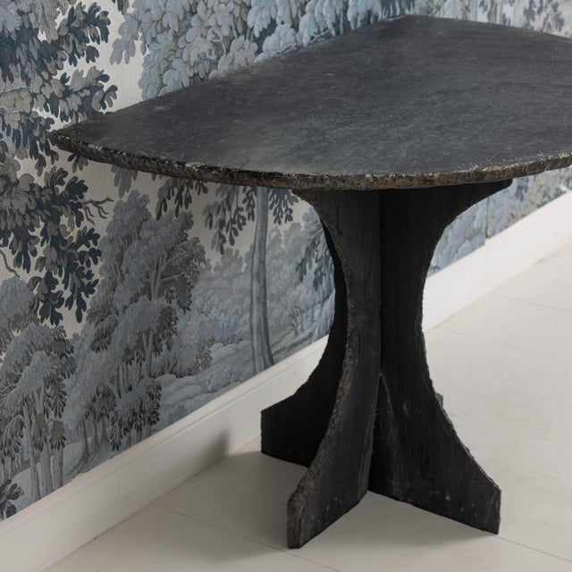19th C. French Slate Demilune Console Table For Sale - Image 12 of 14