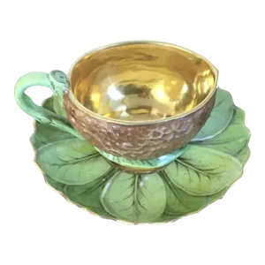 Antique Circa 1815 French Empire Porcelain Cup & Saucer by Dagoty - 2 Pieces