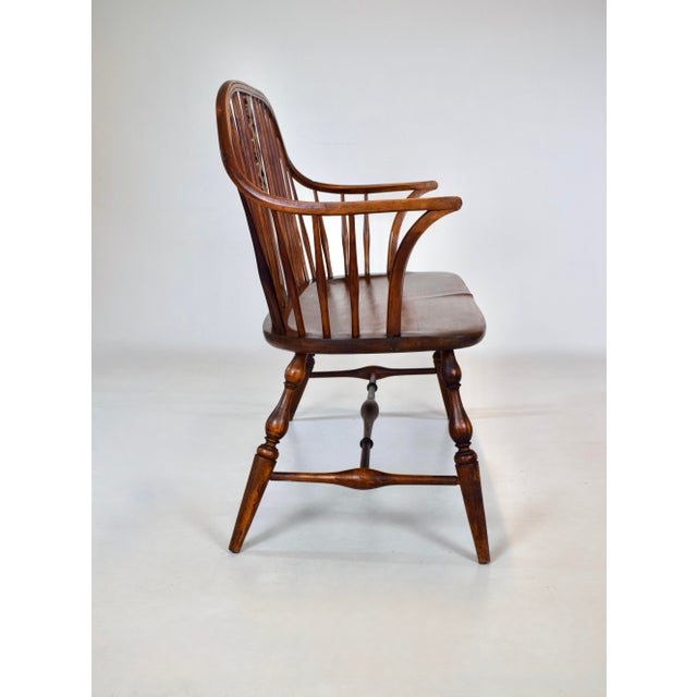 Early 20th C. Windsor Bench Settee For Sale - Image 11 of 14