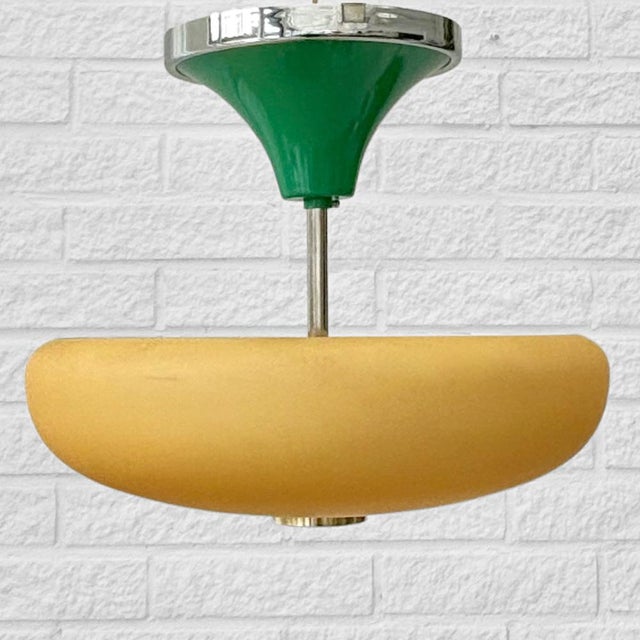 Scandinavian Functionalist Ceiling Lamp from Böhlmarks, Sweden, 1930s For Sale - Image 4 of 14