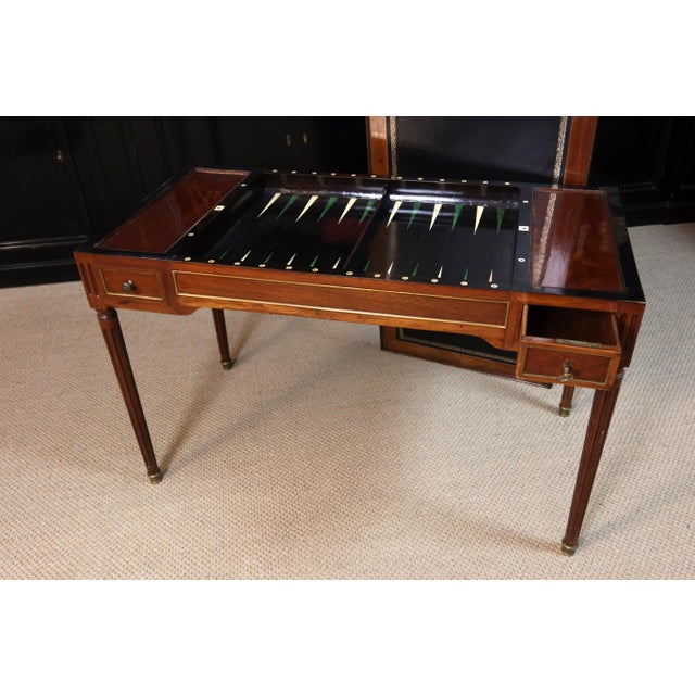Brown Louis XVI Game Table, 1700s For Sale - Image 8 of 13