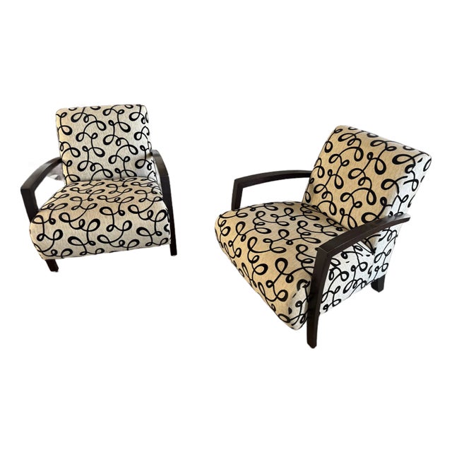 Bolero Upholstered Accent Chairs by Adriana Hoyos. Sold as a Set For Sale