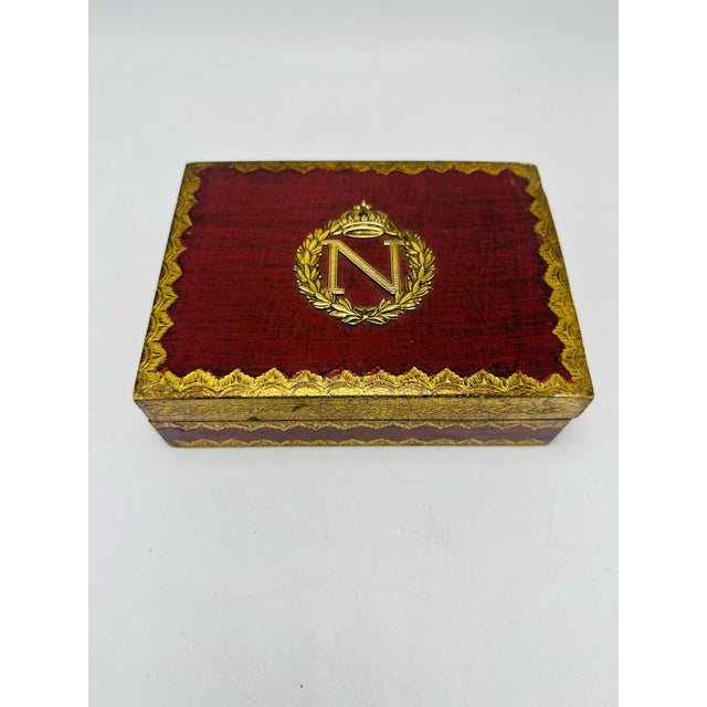 Italian Vintage Italian Box With Initial N For Sale - Image 3 of 6