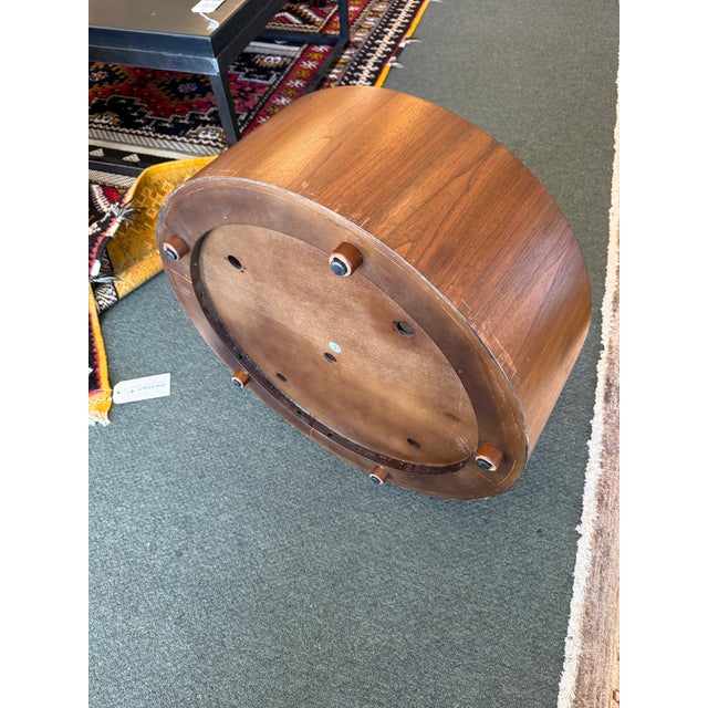 West Elm Drum Shaped Storage Ottoman, Light Taupe For Sale In San Francisco - Image 6 of 12