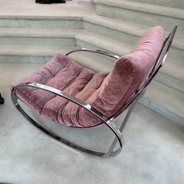 1970s 1970s Renato Zevi Ellipse Rocking Chair by Selig For Sale - Image 5 of 7