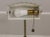 Metal Vintage Brass Adjustable Floor Lamp W. Shell Form Shade For Sale - Image 7 of 12