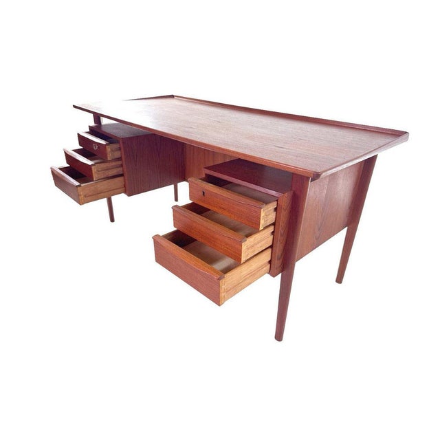 Brown Vintage Danish Freestanding Desk by Peter Løvig Nielsen, 1960s For Sale - Image 8 of 14