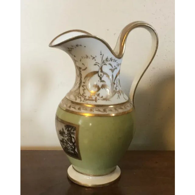 Antique 19th Century Old Porcelain Cream Hand Painted Pitcher For Sale - Image 11 of 13