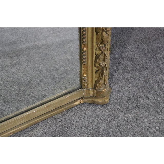 Monumental Carved 19th C Louis XV Gold Leaf Carved Mirror For Sale - Image 11 of 12