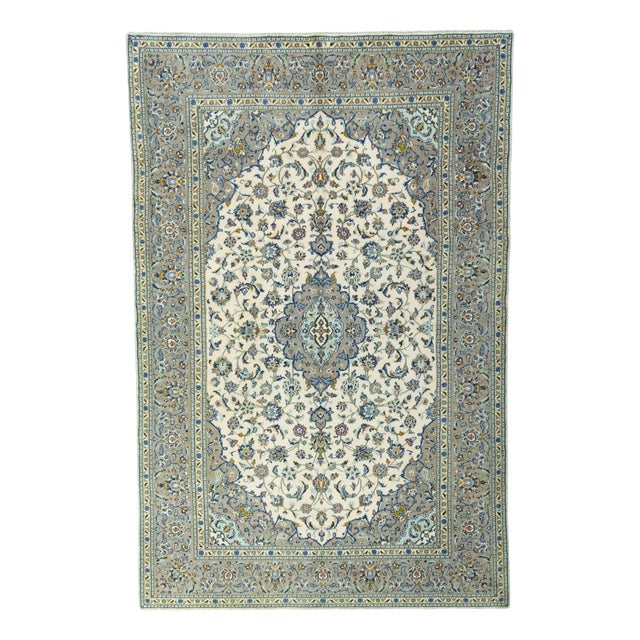 Kashan Cork Oriental Rug in Beige For Sale