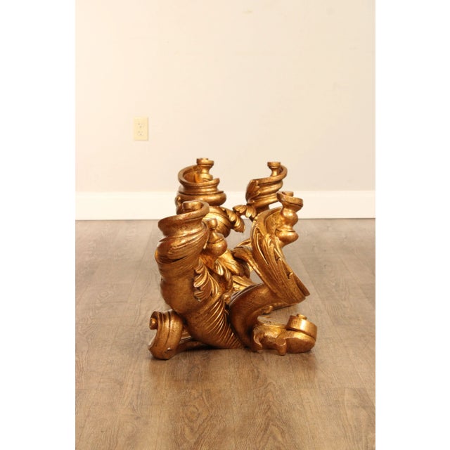 Italian Rococo Style Carved Gilt Wood Coffee Table Base For Sale - Image 11 of 13