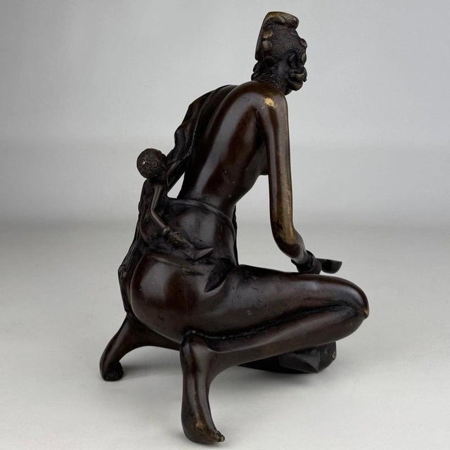 Metal 19th Century European Decorative Bronze African Figural Sculpture For Sale - Image 7 of 13