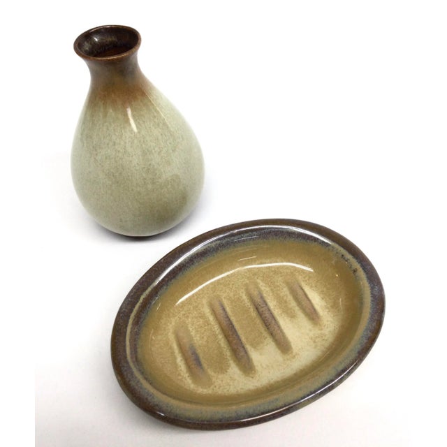 Vintage Studio Hand Turned Pottery Soap & Toothbrush Holder - a Set For Sale - Image 9 of 9
