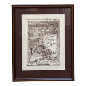 Vintage London Pub Ye Olde Cheshire Cheese Menu, Framed