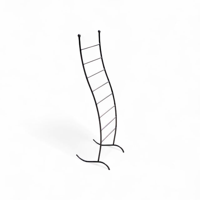 Vintage Postmodern Steel Wavy Magazine Rack Holder For Sale - Image 9 of 17