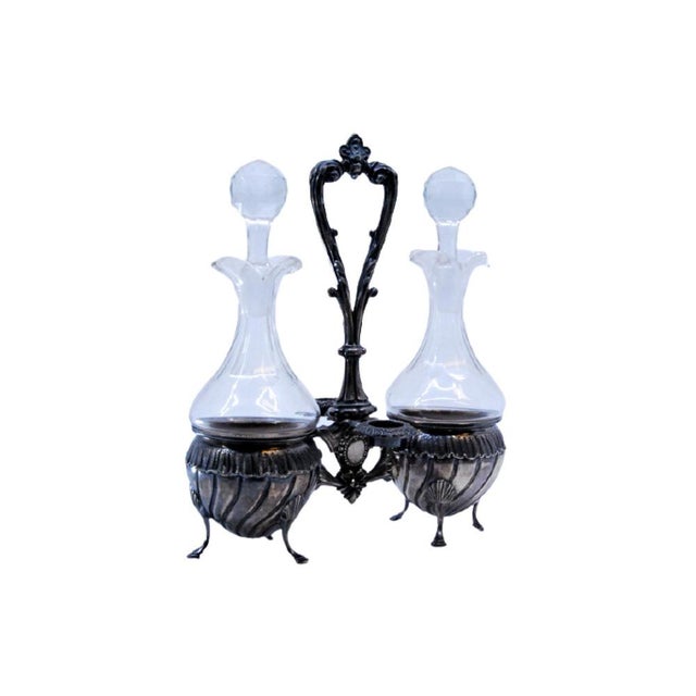 Cut Glass Silver Cruet, Set of 3 For Sale - Image 11 of 11