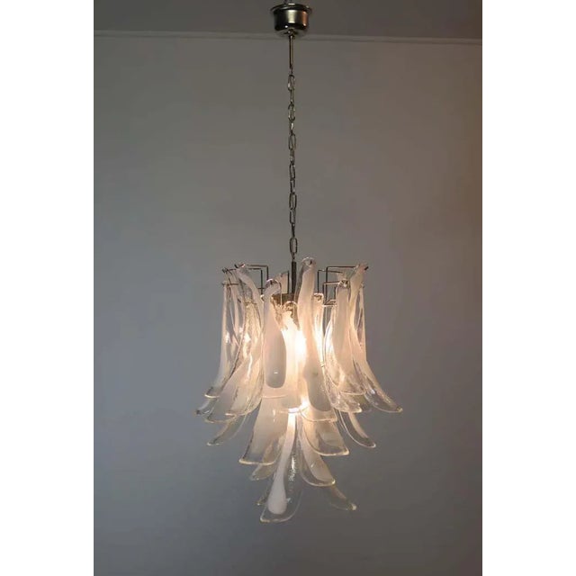 Vintage Italian Murano Glass Chandelier with 30 Glass Petals, 1983 For Sale - Image 11 of 13