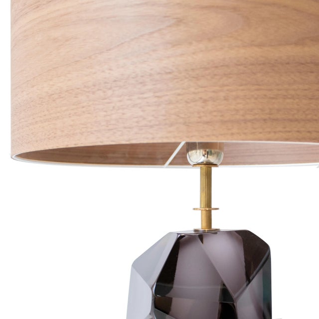 Mid-Century Modern Dark Grey Murano Table Lamp, Italy, 1950s For Sale - Image 3 of 7