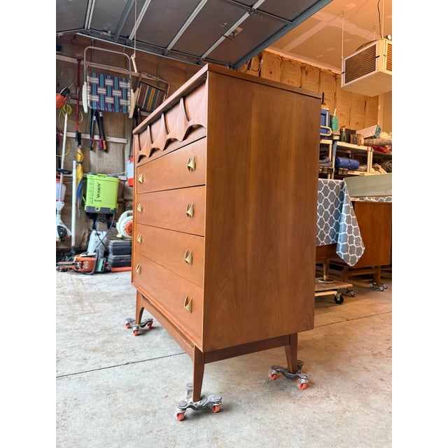 1960s Broyhill Brasilia Highboy Dresser or Chest of Drawers For Sale - Image 9 of 10