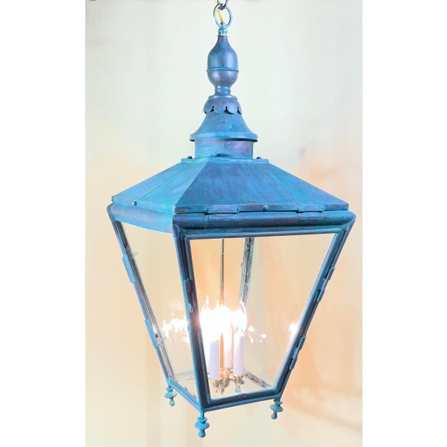 Antique Restored Street Light Converted to Hanging Lantern / Foyer Chandelier For Sale In Miami - Image 6 of 15