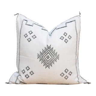 24" Zelliage Stitch Moroccan Silk Pillow For Sale