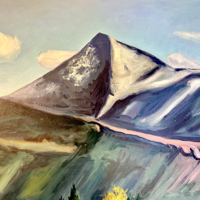 1978 Vintage Plein Air Pikes Peak Americana Landscape Original Oil Painting, Northwest View For Sale - Image 11 of 14