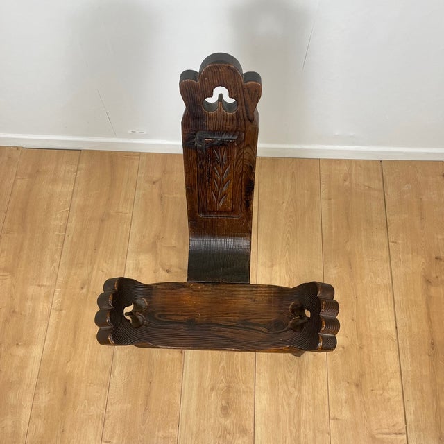 Black Vintage Brutalist Chairs in Wood, 1950s, Set of 2 For Sale - Image 8 of 17