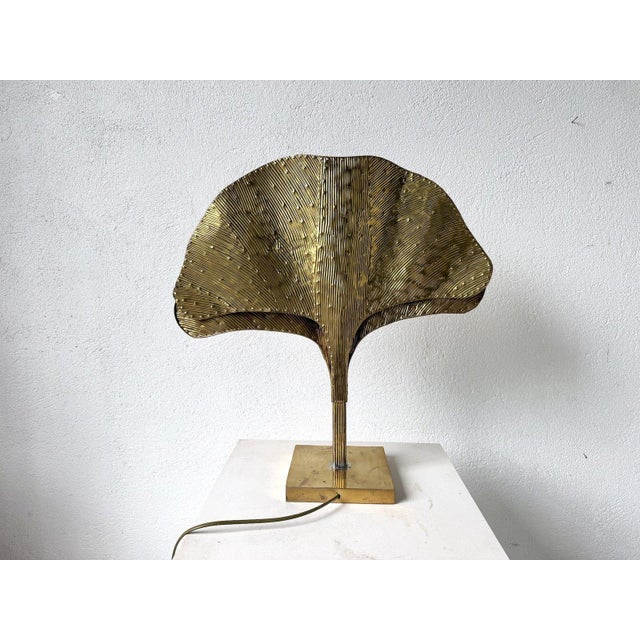 Ginkgo Lamp DLG Tommaso Barbi in Brass-Plated Metal, 2000s For Sale - Image 10 of 15