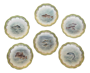 1920s Royal Cauldon for Tiffany & Co. Fish Plates, Set of Five