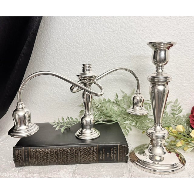 Vintage Sterling Silver Lord Saybrook Twisted Branch Candelabra For Sale - Image 4 of 11