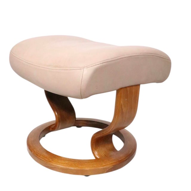 Wood Vintage Ekornes Footstool Ottoman For Sale - Image 7 of 15