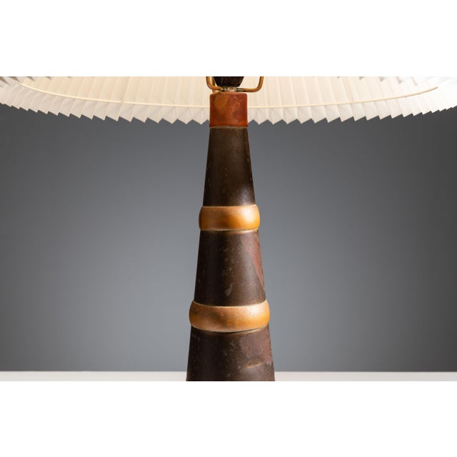 Scandinavian Tapered Copper and Brass Table Lamp, 1960s For Sale - Image 10 of 15