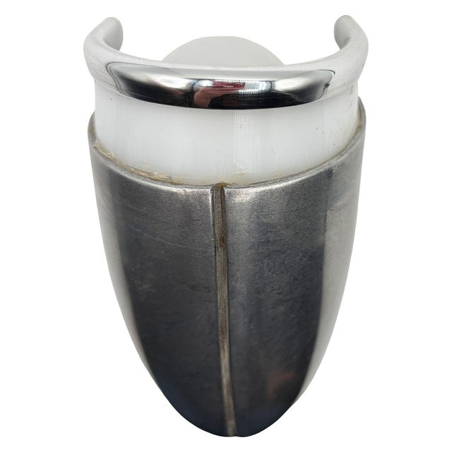 Art Deco 1960s A Machine Age Streamline Brushed Aluminum Wall Sconce, 13 Available For Sale - Image 3 of 10