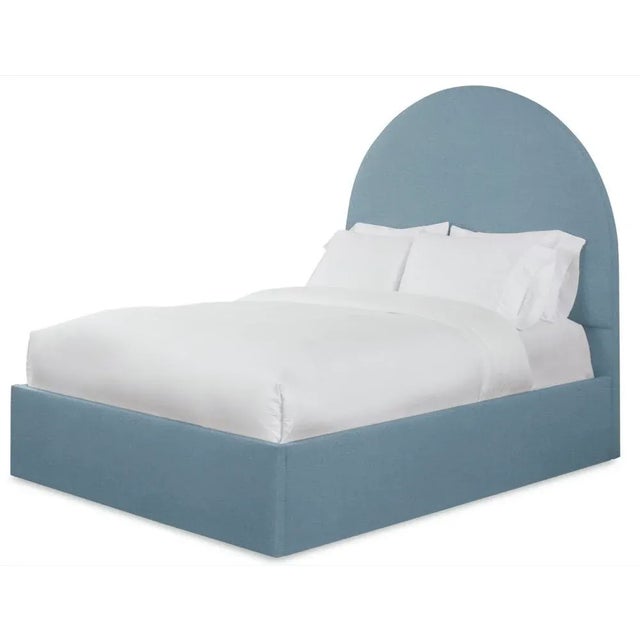 Modern Poppy California King Bedframe, Blue Velvet For Sale - Image 3 of 4