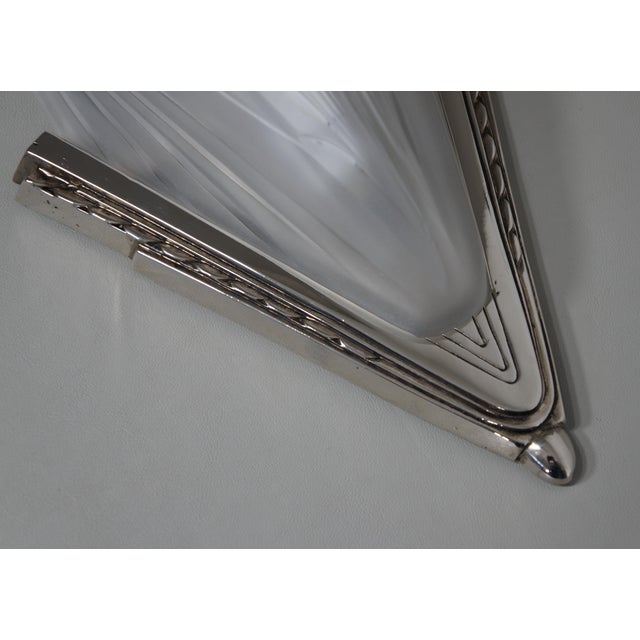 Silver French Art Deco Wall Sconces by Jean Gauthier & A. Bloch 1920s France - A Pair For Sale - Image 8 of 12